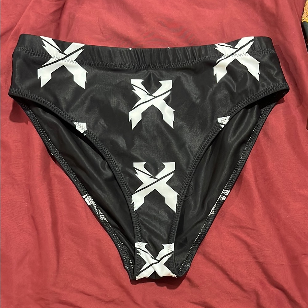 EXCISION- Black and White High-Waisted Bikini Bottoms